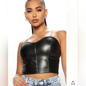 Fashion Nova Faux Leather Top **NWT**